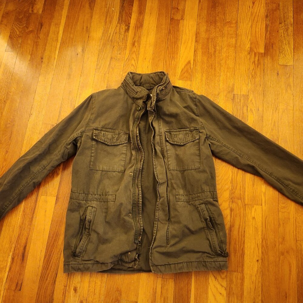 GAP Army Green Military Style Jacket w/Hood Women's Size Small